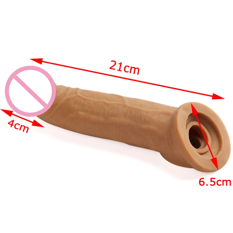 21Cm Enlargement Penis Extender Sleeve Reuseable Condom Delay Ejaculation Sex Toys For Men Intimate Goods Sex Shop No Vibrator