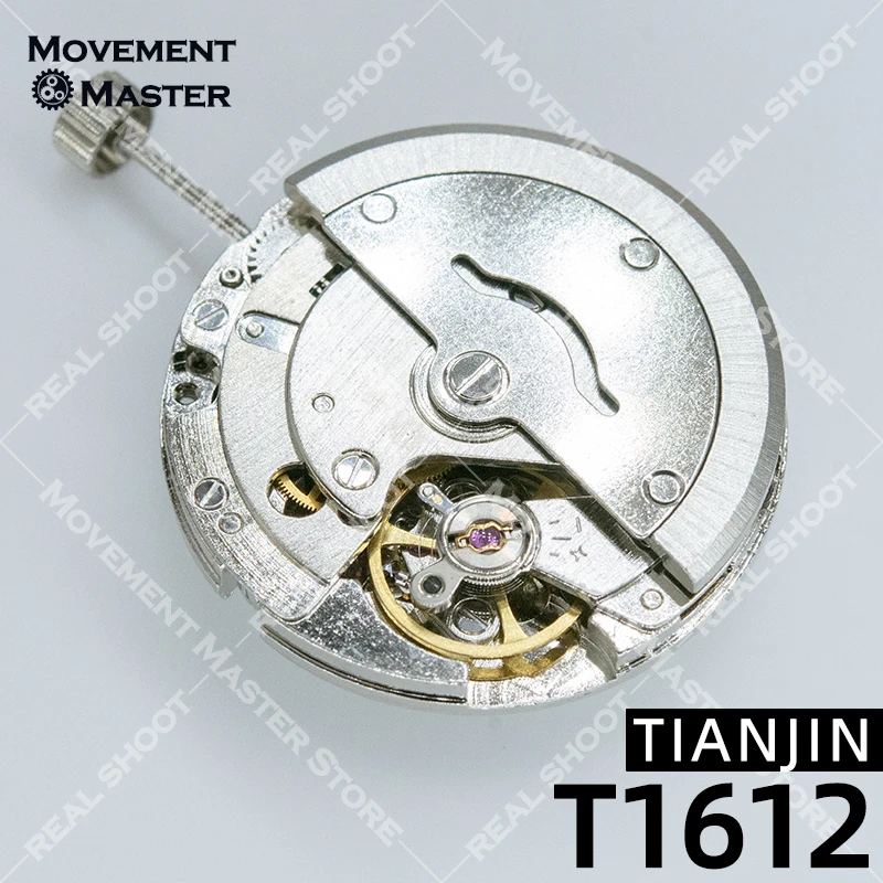 Cina Tianjin T1612 movimento dell'orologio nuovo movimento automatico 3 lancette parti dell'orologio T16 argento movimento meccanico data alle 3:00
