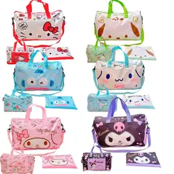 Kuromi New Travel Bag Girly Heart Sanrios Anime Kawaii Cartoon Figure Super Light High Capacity Canvas Fresh Sweet Folding Bag