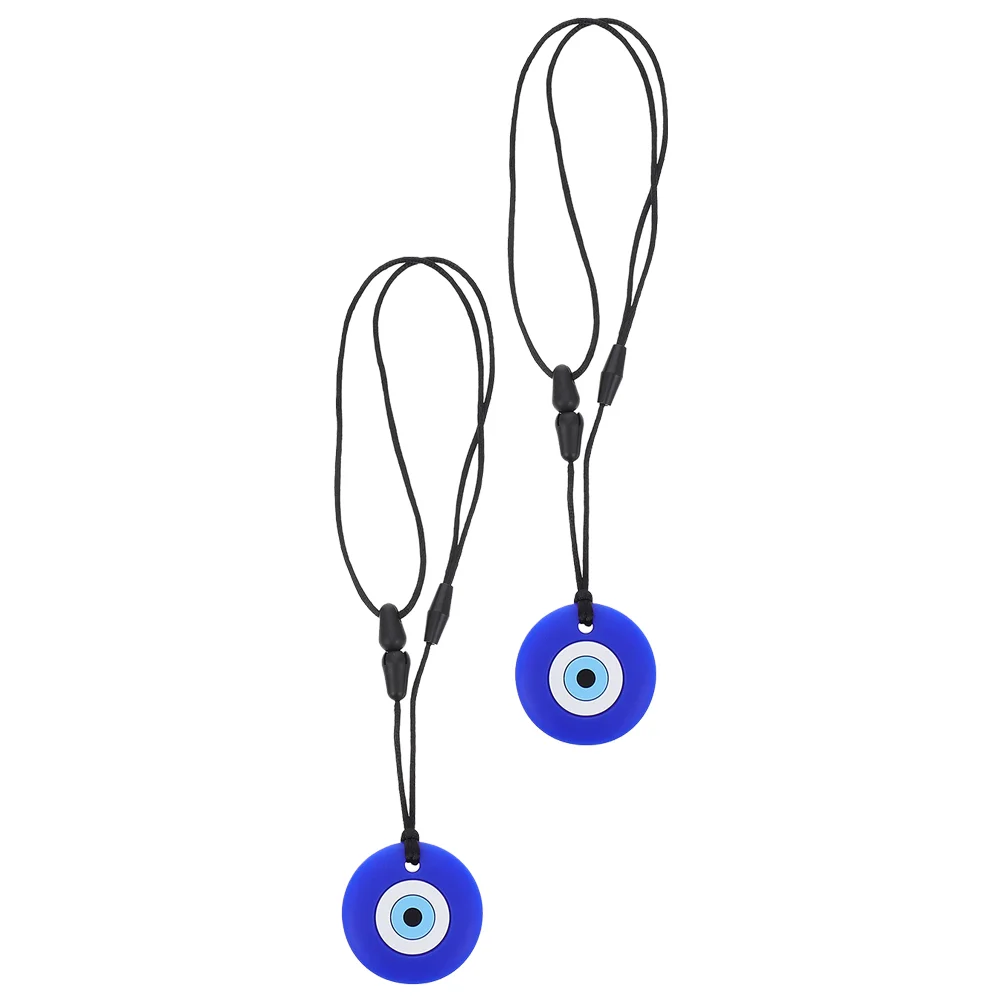 2 Pcs Silicone Teeth Gum Baby Teething Pendant Set Chew Toy Teether Silica Gel Infant