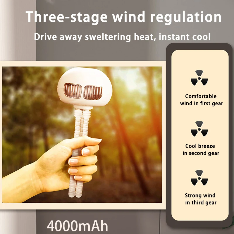 Desktop blattloser elektrischer Lüfter Handheld USB-Aufladung multifunktion aler kreativer Octopu Air Cool 3-Gang-Lüfter ohne Flügel