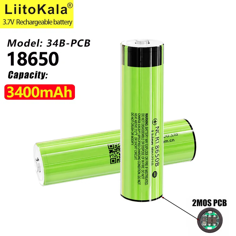 

NEW LiitoKala 3.7V 18650 NCR18650B 3400mah Lithium Rechargeable Battery For Flashlight batteries