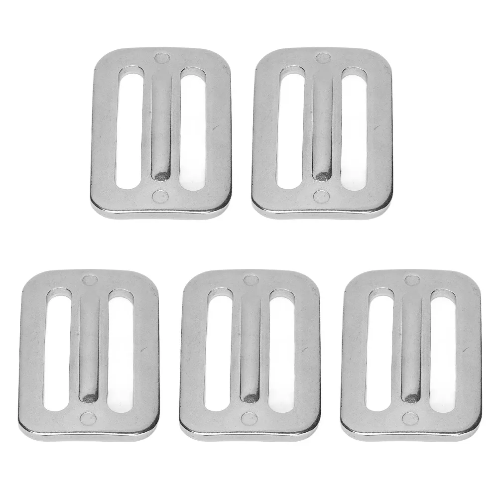 

5 PCS 2.8 x 1.8in Adjustable Slide Buckle Stainless Steel Fine Workmanship Rectangle Webbing Slider High Hardness
