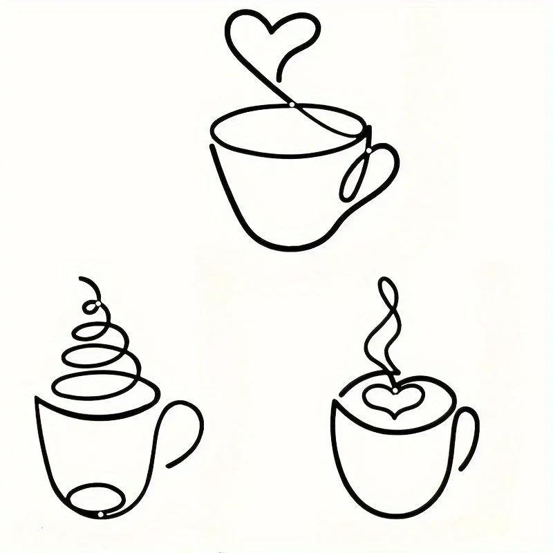 1/3pcs of Creative Coffee Wall Hangings, Coffee Shop Decorations,  Interior Wall Decorations, Wall Hanging Iron Paintings