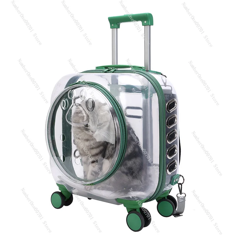 

Pet Trolley Bag Transparent Backpack Pet Bag Cat Bag Large Capacity Cat Outing