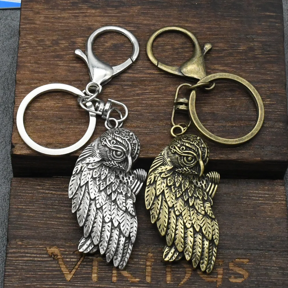 1 pcs Norse Viking Odin's Ravens Keychain Pendant Nordic Talisman Lucky Jewelry