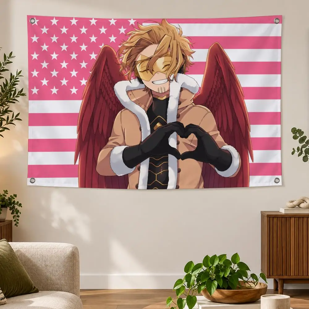 Anime My Hero Academia Winged Story K-Keigo Takami Flags Banner Decor for Bedroom,Garden,Party,Club,Indoor Outdoor, Fan Gift