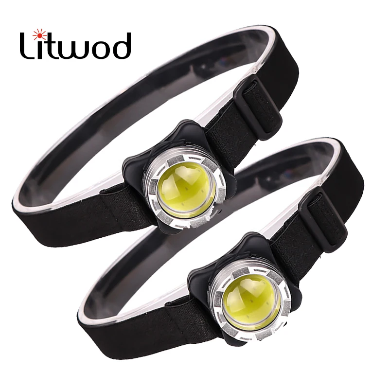 Powerful LED Headlamp USB Rechargeable Headlight COB Lamp with Built-in Battery Waterproof Head Flashlight White Red Lighting