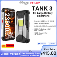 Unihertz Tank 3 by 8849 Rugged Smartphone 32GB 512GB 23800mAh 120W Charger Dimensity 8200 5G Cell Phone 200MP 120Hz Mobile Phone