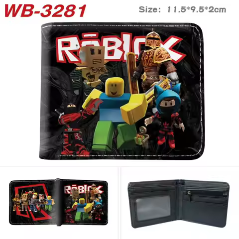 Game Roblox Peripheral Cartoon Print Wallet Student Fashion Folding Wallet Storage Bag Birthday Gift