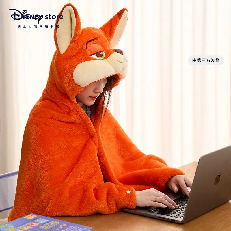Zootopia Judnick Double-Fleece Plush Doll Cape Shawl Warm Blanket Toy For Holiday Birthday Gift Soft Stuffed Animal Blanket