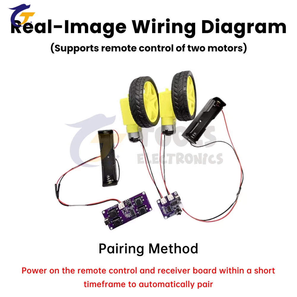 

2.4G 4-Channel Remote Control Receiver Module Kit - Rechargeable for DIY Toy Car Robot RC Model