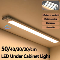 LED Under Cabinet Lights 10-50CM Motion Sensor Lamp USB Rechargeable Wireless Night Light Kitchen Bedroom Closet Indoor Lighting
