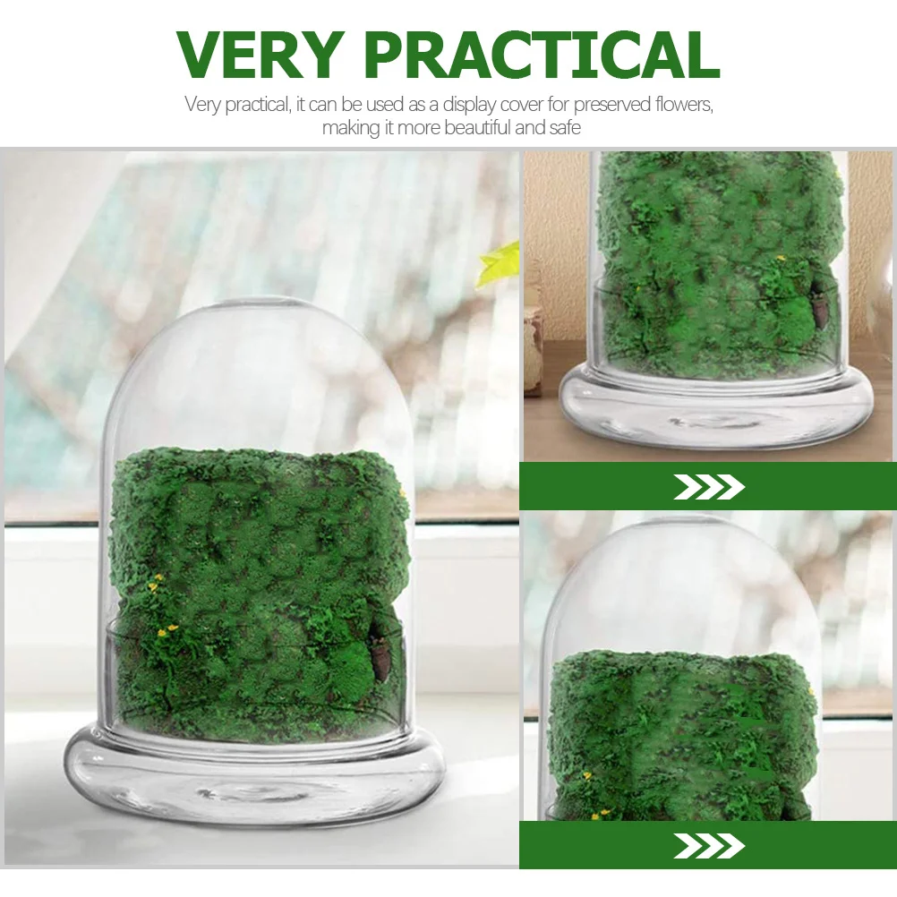 

2Pcs Glass Dome Landscape Decoration Transparent Mini Flower Cover for Preserved Flowers Display Clear Protective Shade