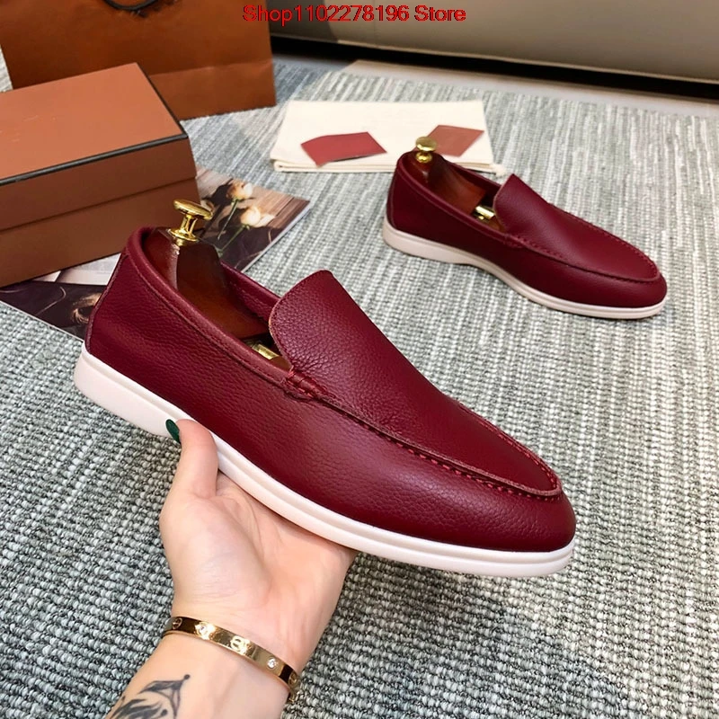 Men's Business Leather Loafers Slip-On Casual Office Work Shoes British Soft Men Driving Flats Shoes Classic Men Shoe
