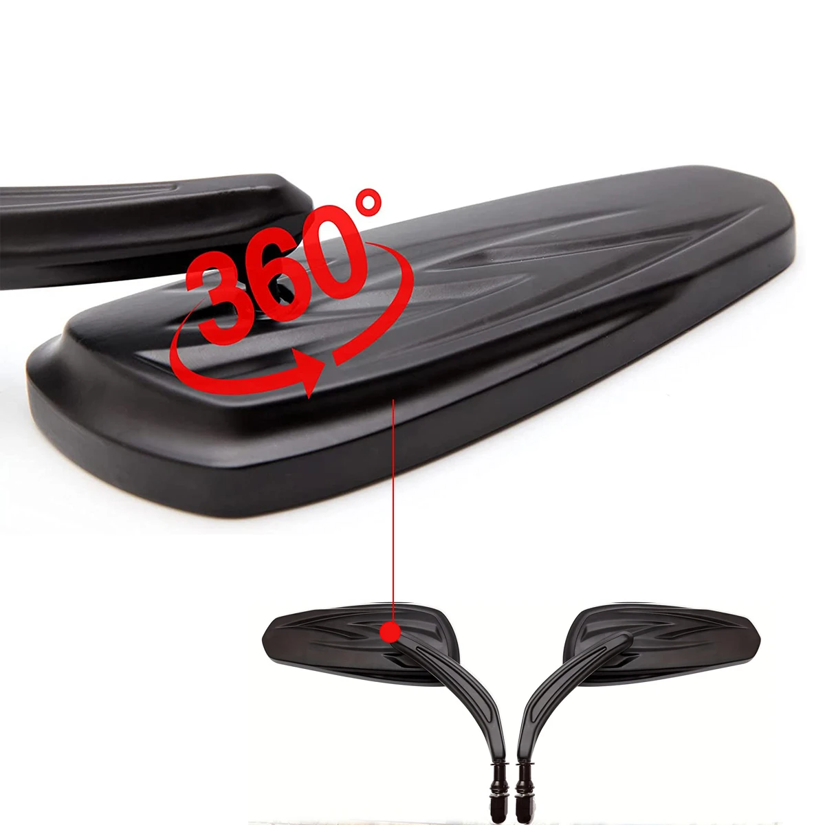 Black Motorcycle Side Mirror Teardrop for Road King Street Electra Glide Road Glide Dyna Rearview 1982-2018 2019 2020