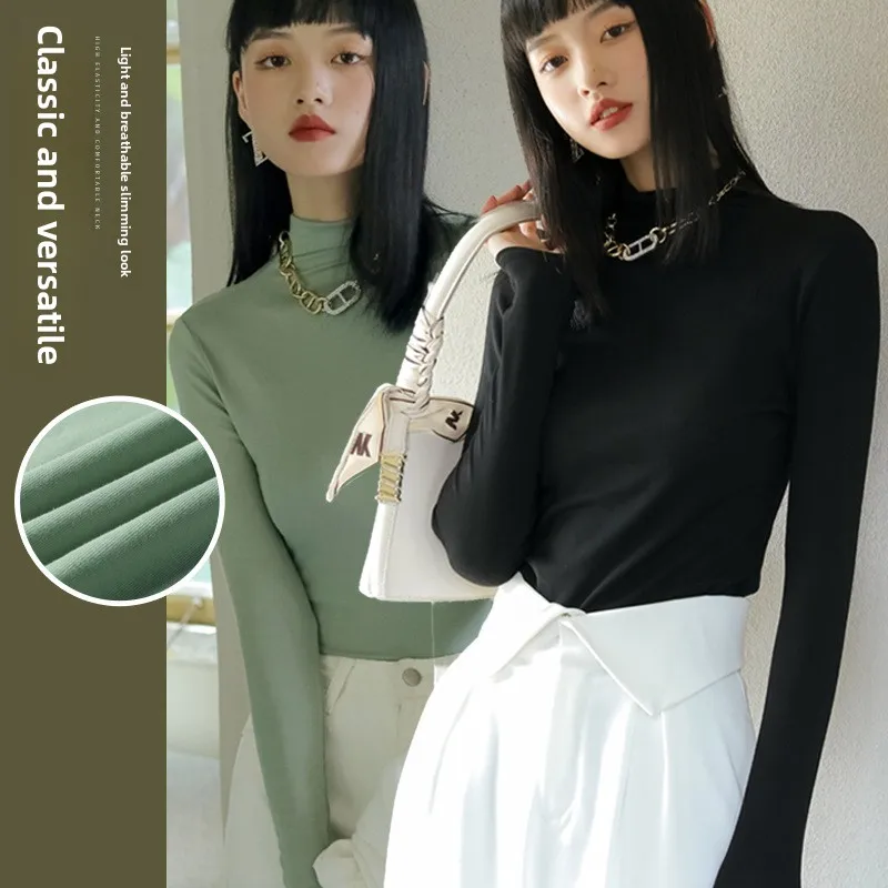 

Женская базовая футболка из модального хлопка с воротником и длинными рукавами, футболка большого размера, топ Y2k