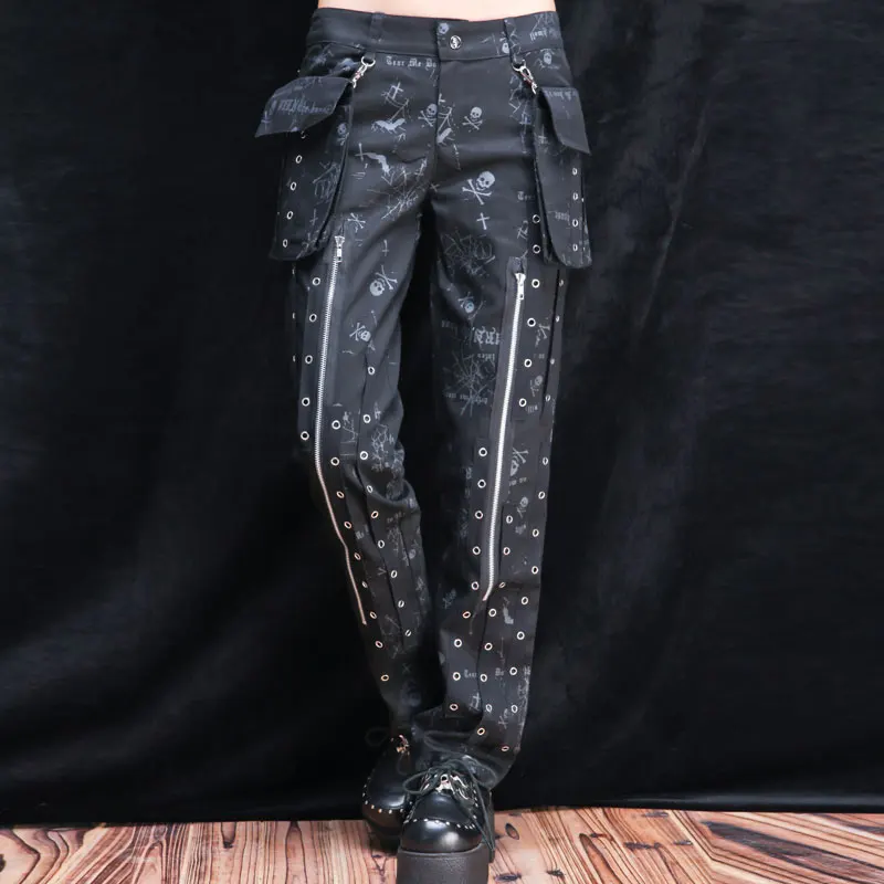 กางเกงขายาวทรงสลิมสไตล์เกาหลี แต่งหมุดโลหะ สำหรับผู้หญิง สไตล์พังก์ ดีไซน์ใหม่ น่ารัก เท่ห์ หลากหลายสไตล์ ช่วยให้ดูผอมเพรียว