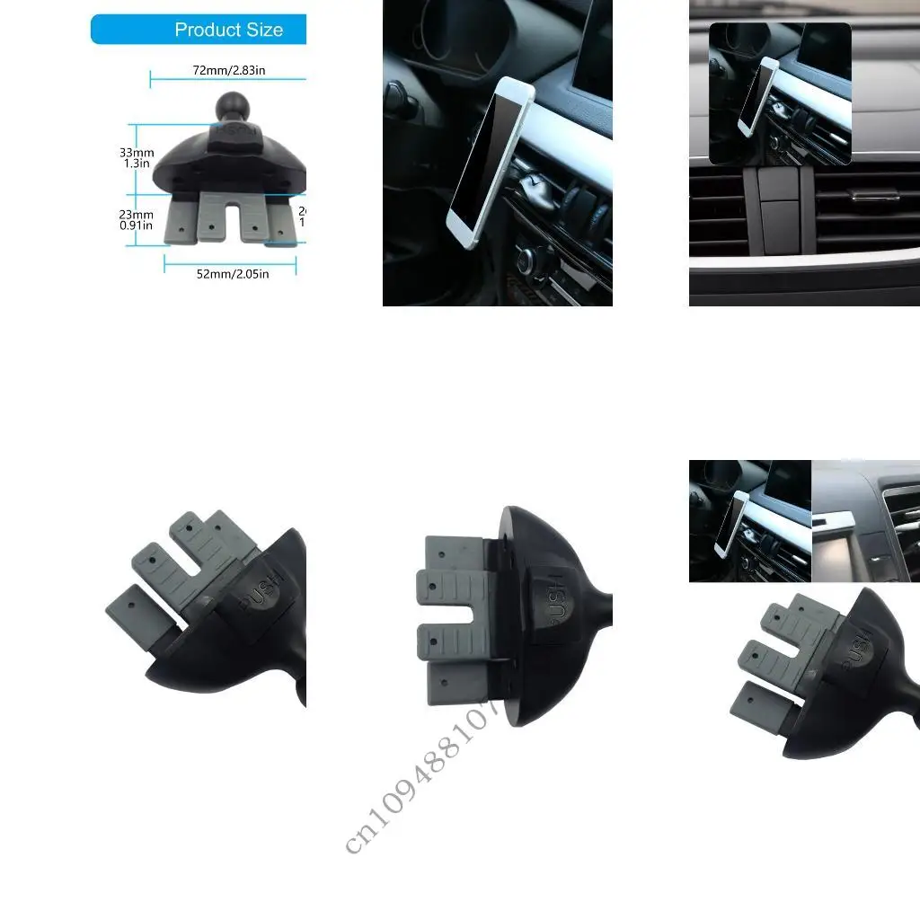 Easy To Use Car CDs Slot Phone Holder With 17mm Ball Head for Most Smartphone - zdjęcie 1