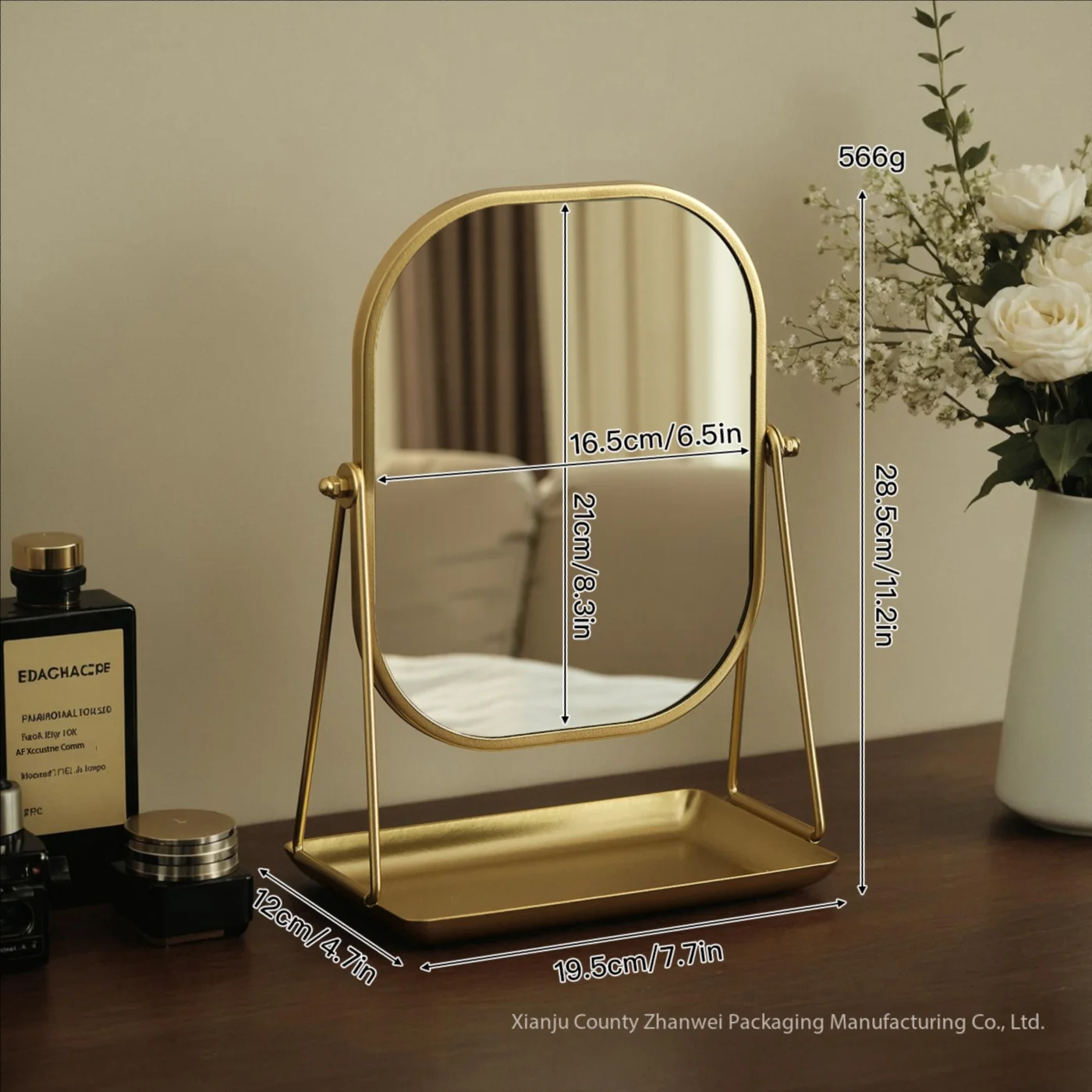 Home Decor 2026 New European Style Simple Vertical Mirror Home Makeup Mirror Dormitory Desktop Mirror Makeup Dressing Mirror