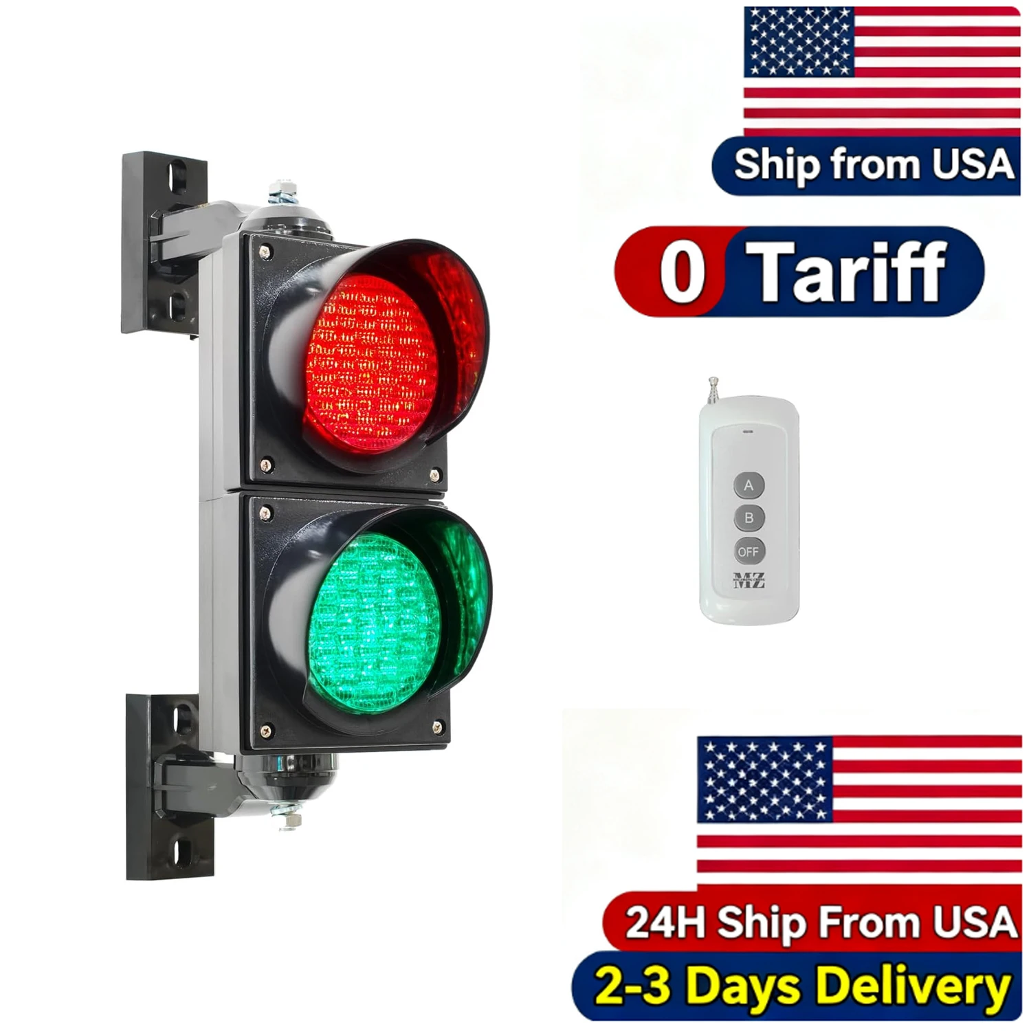 100-2 4인치 100mm 교통 정지/통행 신호등/리모컨/AC 85-265V 램프 LED, PC 케이스 방수 IP65