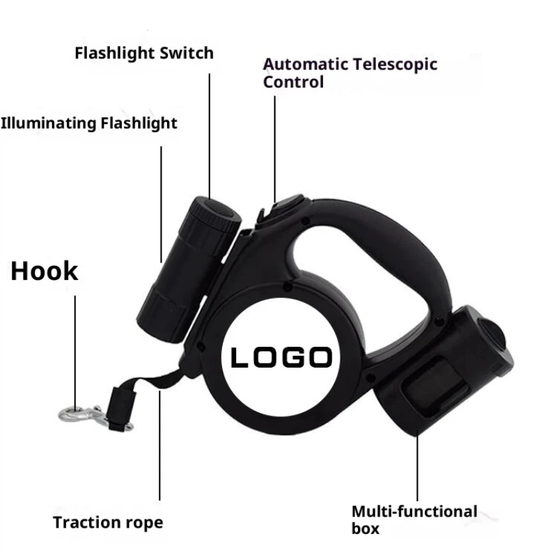 متعددة الوظائف مقود الحيوانات الأليفة 5 متر قابل للسحب الكلب المشي تسخير المحمولة في الهواء الطلق الكلب المقود سلسلة حديقة المنزل مستلزمات الحيوانات الأليفة #2
