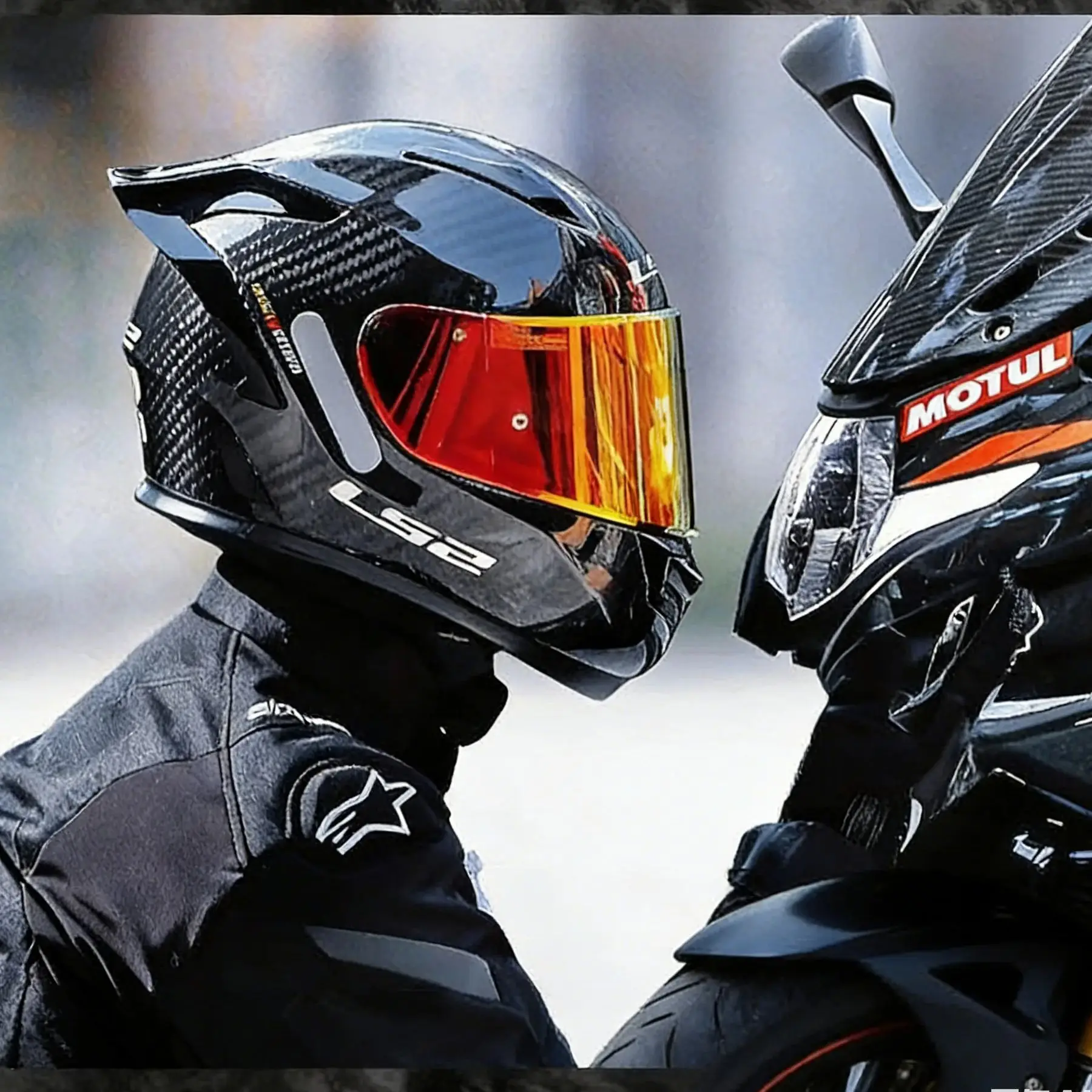 LS2 FF801 Full Face Carbon Fiber Motorcycle Helmet Forged Carbon Fiber  Racing Motorbike Helmet with Large Spoiler All Seasons - AliExpress  201355758