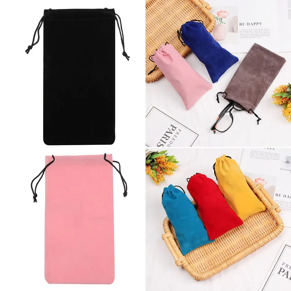 Sunglasses Bags Solid Color Drawstring Pouch Bags Myopia Customized Glass Case Eyewear Accessories Soft Eyeglasses Bag