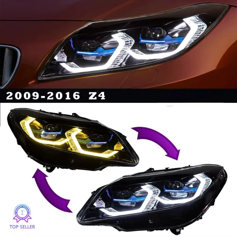 Auto Car Accessories Headlights for BMW Z4 E89 2009-2016 New Upgrade LED Headlamp Assembly Dual-color DRL Front Lights