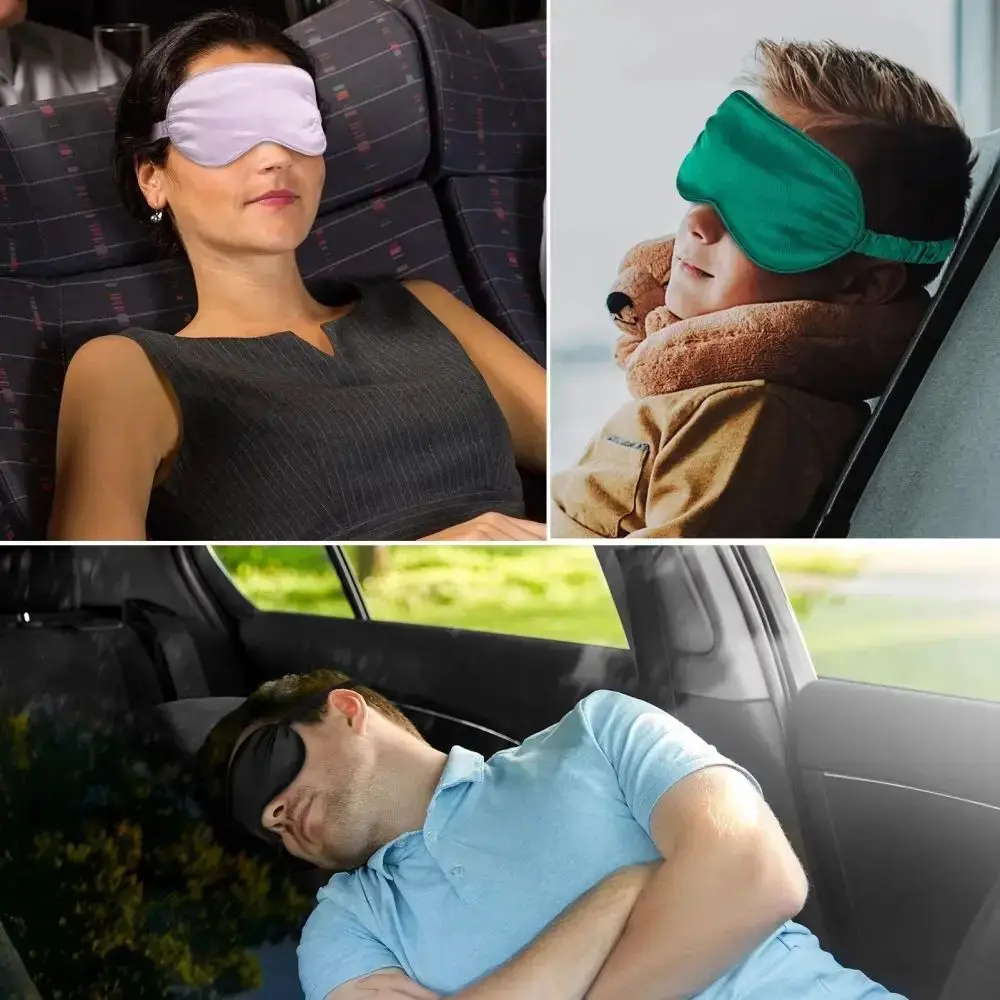 Sleep Eye Mask with Double-sided Imitation Silk Shading and Elastic Straps for Breathability