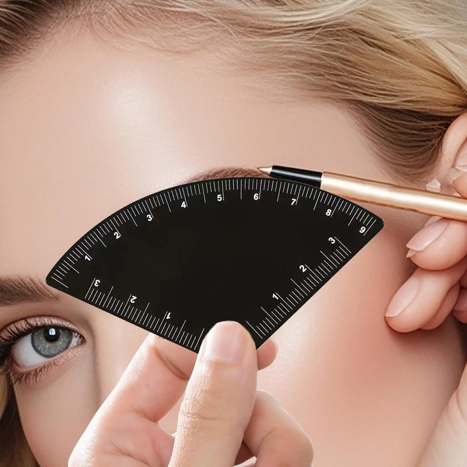 Women Stainless Steel Brow Mapping Tool, Fast Drawing Eyebrow Ruler & Stencil for Professional Makeup Supplies, Travel Home Use