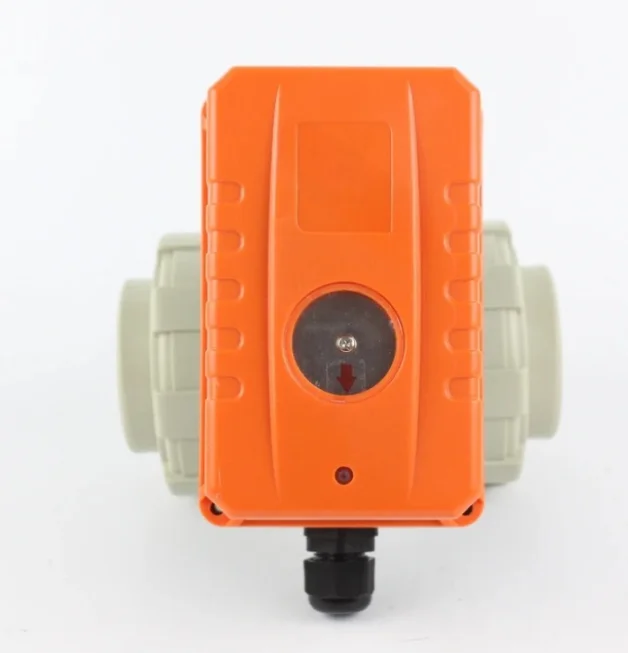 Ball valve double connectionPP anti-corrosion plastic three-wire two-control AC220V ac-id and alk-ali resistance power-off reset