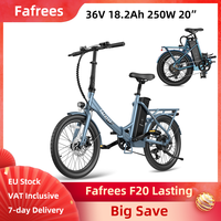 Fafrees F20 Lasting Electric Bike 36V 18.2Ah 20 Inch Air Tires Compact Step-Through Foldable City E-bike Rear Drive 7-Speed