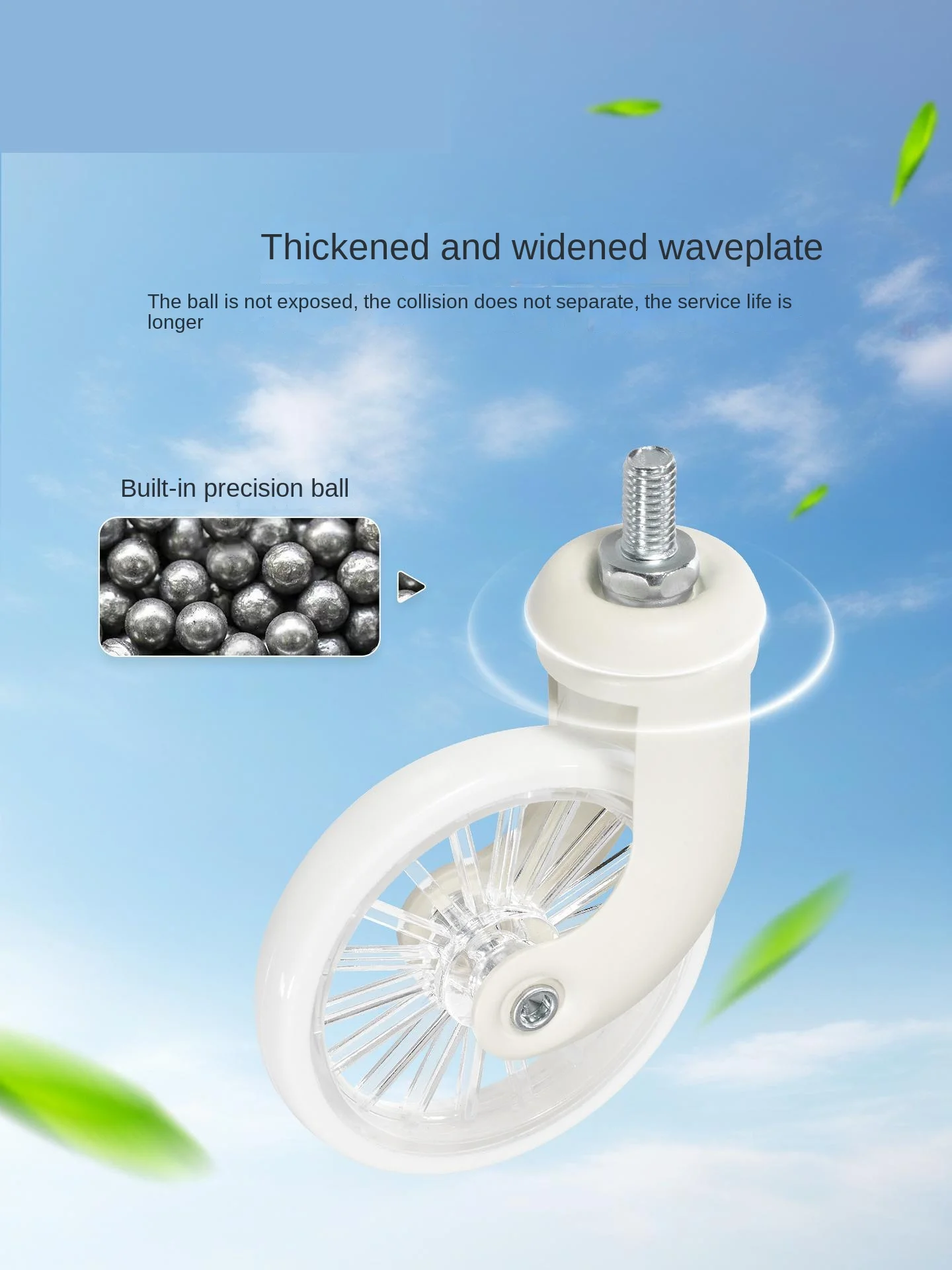 4 Pcs 3 Inch Caster Wheels With Brake & M8x15mm Thread For Furniture & Hand Truck & Dining Car