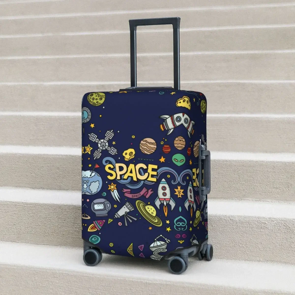 Universe Suitcase Cover Space Graffiti Travel Vacation Fun Luggage Accesories Protector