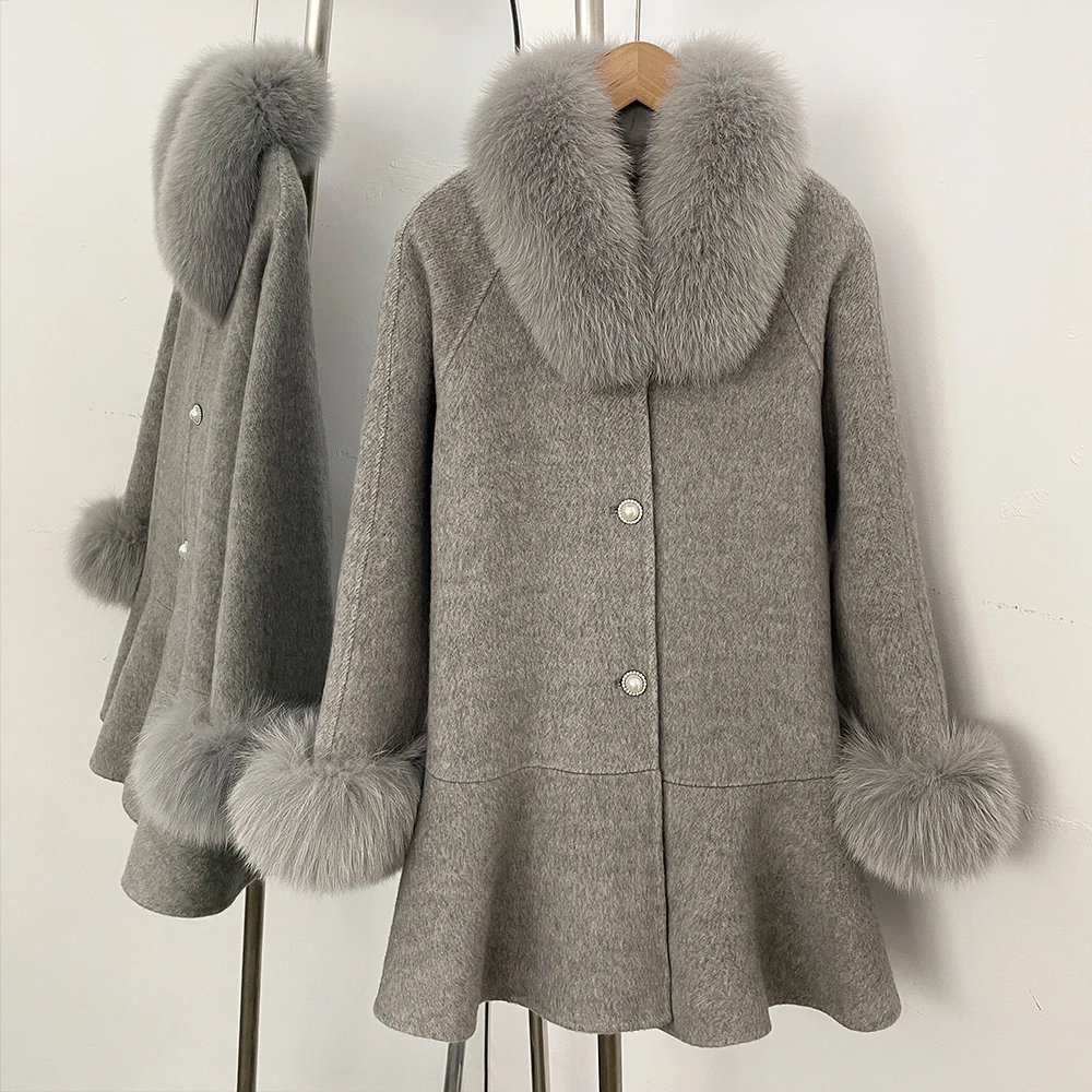 Elegante wollen jassen en jacks dames damesjas wollen en trenchcoats echte bontjassen voor dames 2025, herfst dameskleding