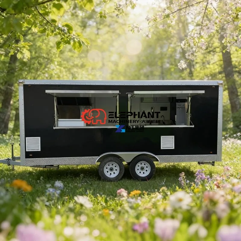 Commercial Custom Fast Food Trailer Mobile Food Truck with Full Kitchen Setup - Perfect for Hot Dog, Sandwich, Fry Sales