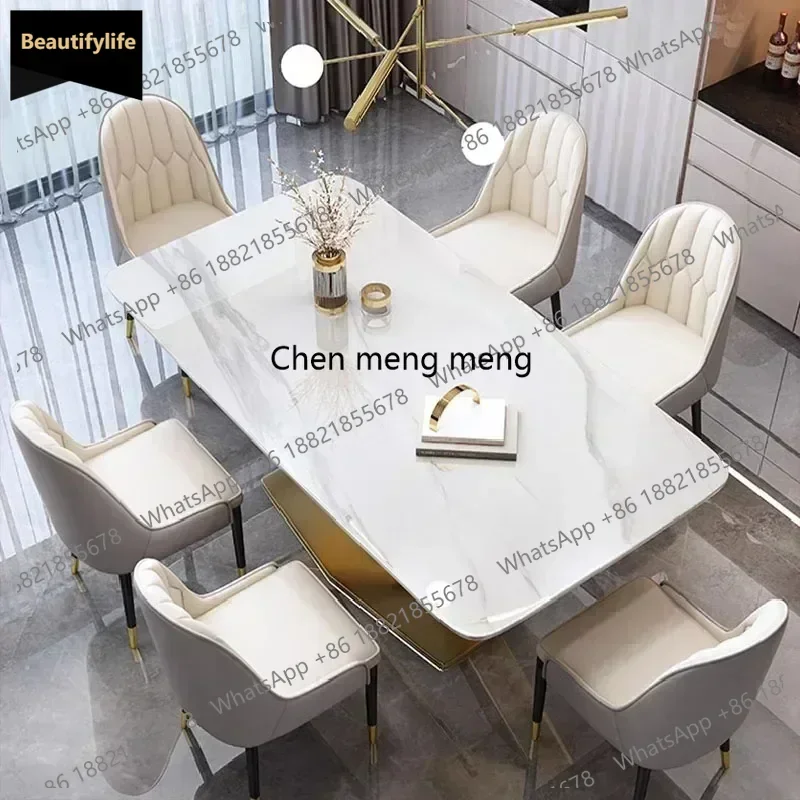 

c139 Kitchen Fashion Dining Tables Thick Solid Rock Board Center Steel Luxury Dining Tables Kitchens Table Basse Dining Furnitur