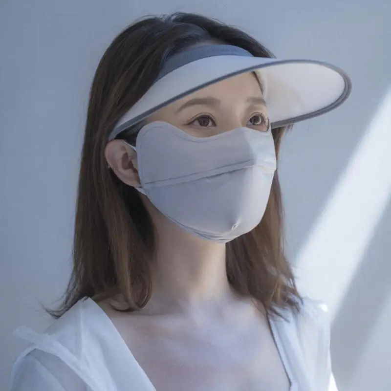 Estate maschera di seta di ghiaccio UV protezione solare moto ciclismo maschera per il viso da donna da uomo traspirante copertura per il viso in