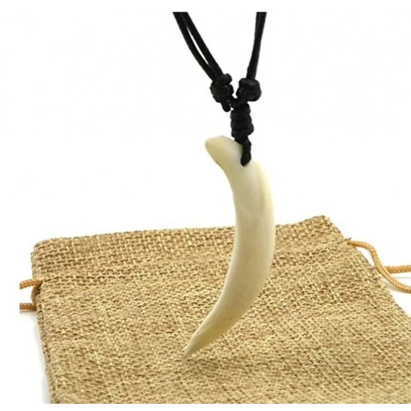 

Men's Real Teeth Pendant Nelace Wild Boar Tusks Tribal Amulet Nelaces for Women Wholesale