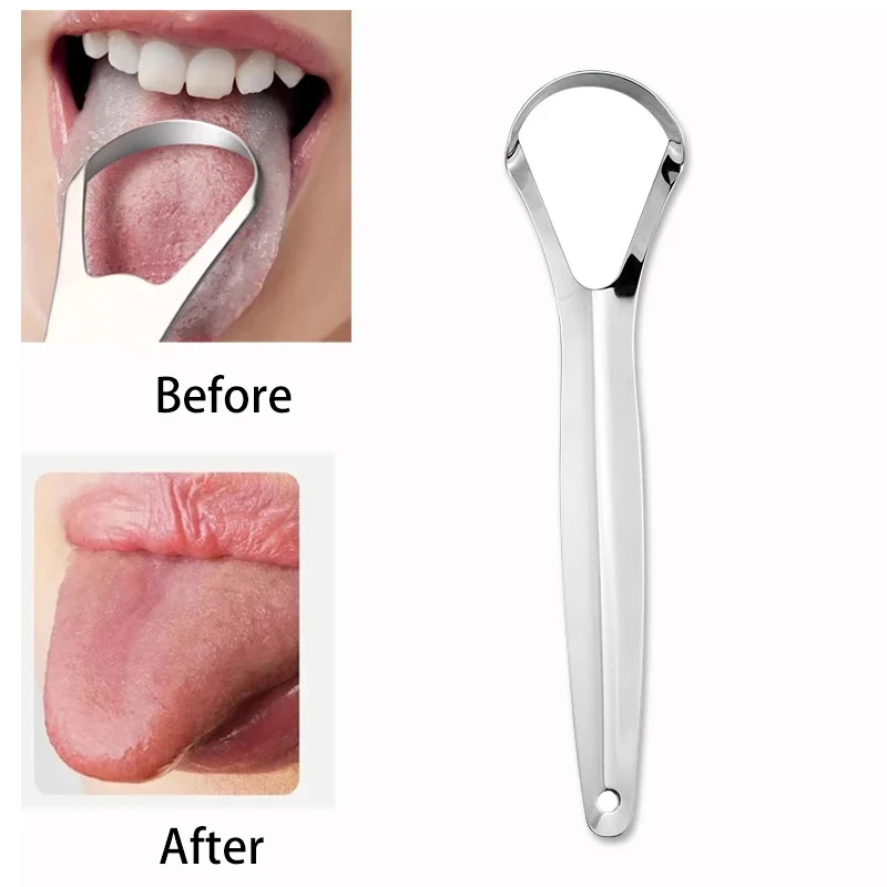 Stainless Steel Tongue Scraper Tongue Portable Oral Care Remover Halitosis Tongue Coating Oral Cleaning Tools Tongue Cleaning