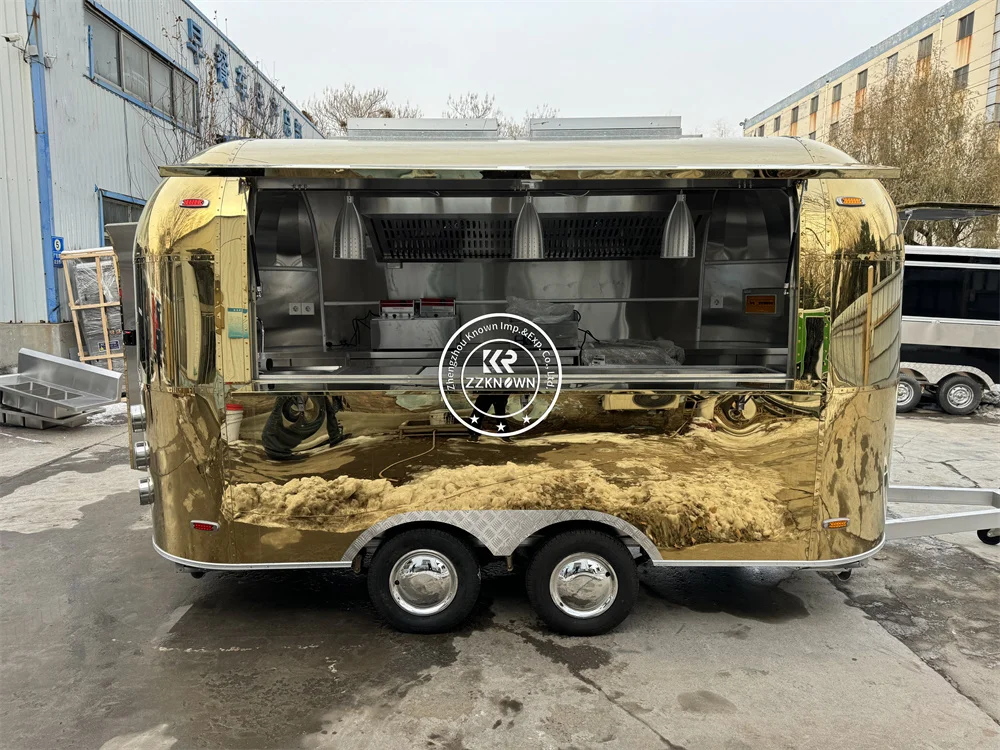 Handige Food Trailer Airstream Mobiele Keuken Met Volledig Apparatuur Koffiekar Aangepaste Fast Food Truck