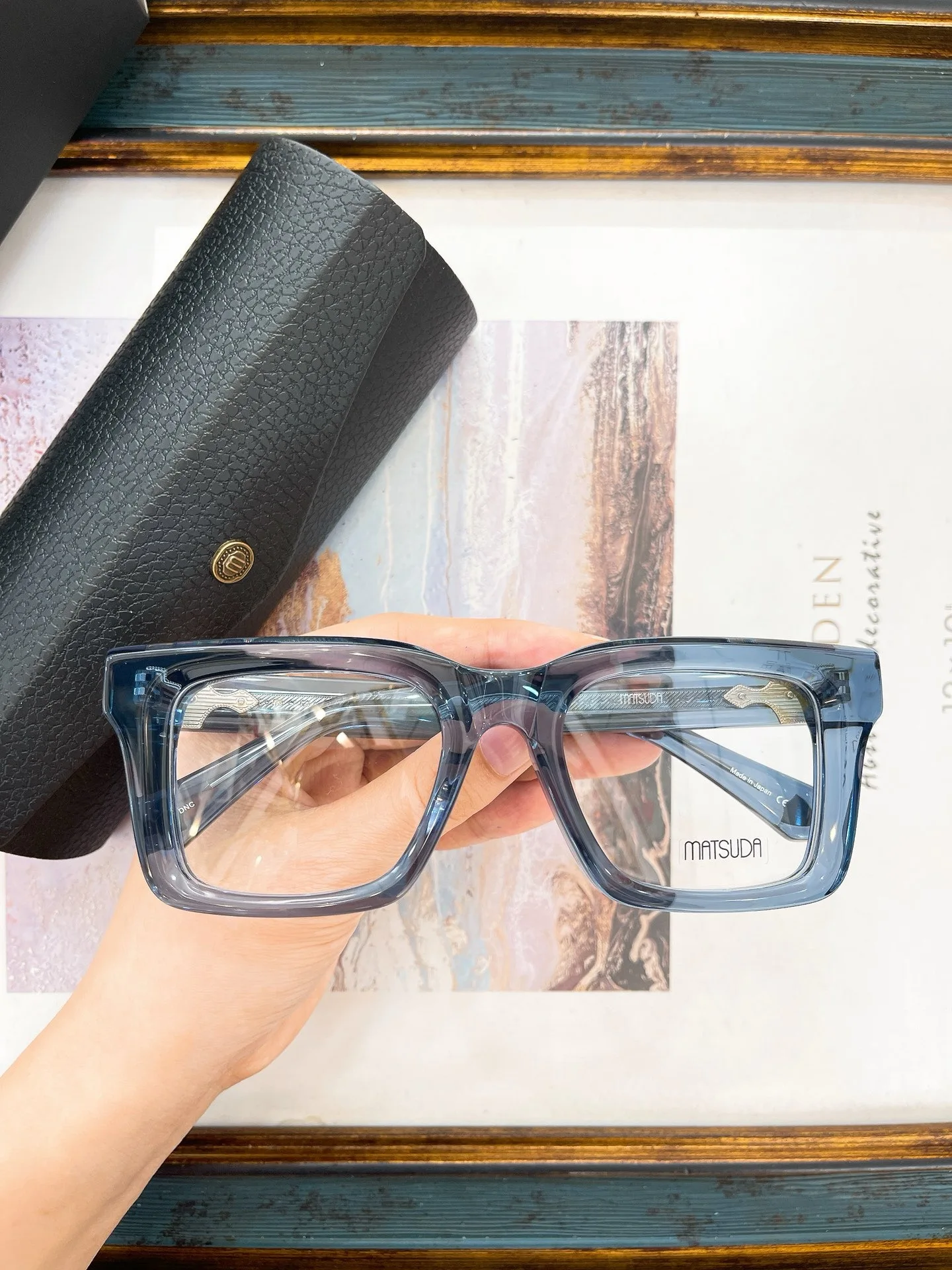 MATSUDA Japan Design Super-Thick Acetate Square Shape Men Women Vintage Retro M1033 Spectacle Frame Prescription Lens