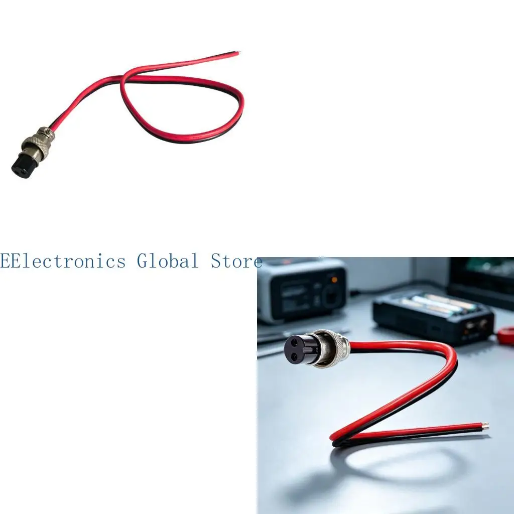 462B GX16 Female Aviation Cable, 2 Pin Open Wire End for Equipment Wiring, Stage Light Power and Camera Service Tasks