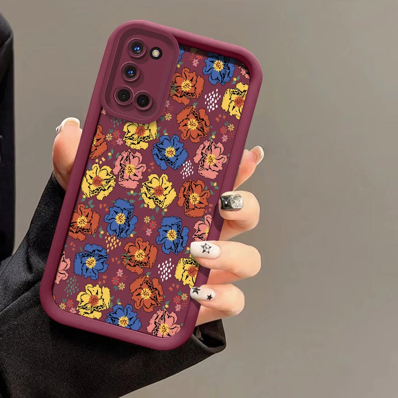 花柄スマホケース OPPO Realme Note 50 60 GT 6 Neo 5 Narzo 70X 60X N65 N63 N55 N53 30A 20A 耐衝撃 マットシリコンカバー