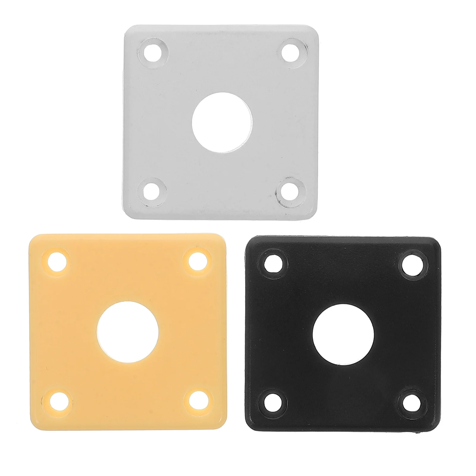 

3Pcs Guitar Jack Plate Plastic Curved Square Base Plate Cover Durable Mounting Replacement for Electric Guitar