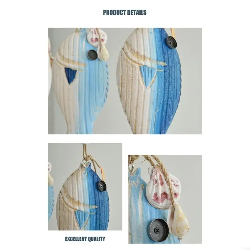 Fish Wall Art with Rope for Calm Ocean Mood Coastal Spaces Accessories A2BB