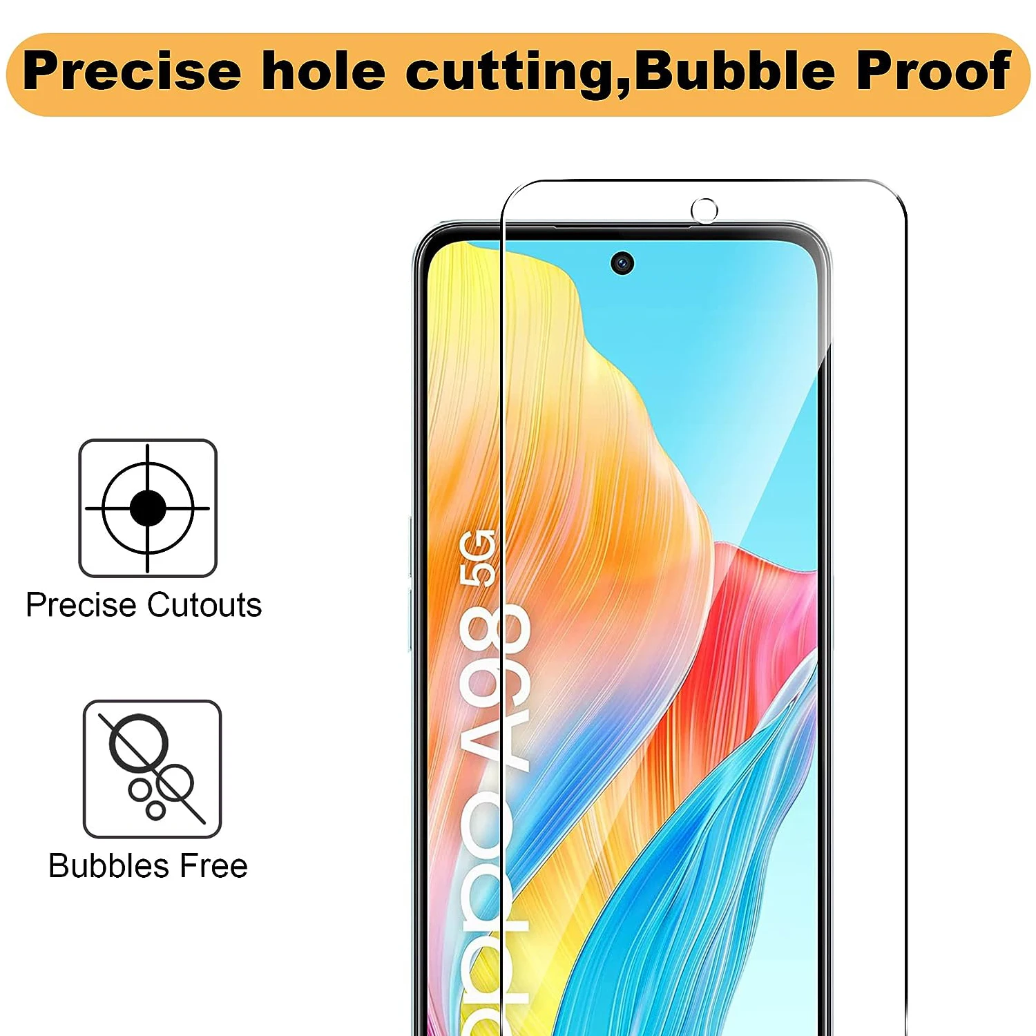 2/4Pcs HD Protection Glass For OPPO A98 5G Tempered Screen Protective Glass