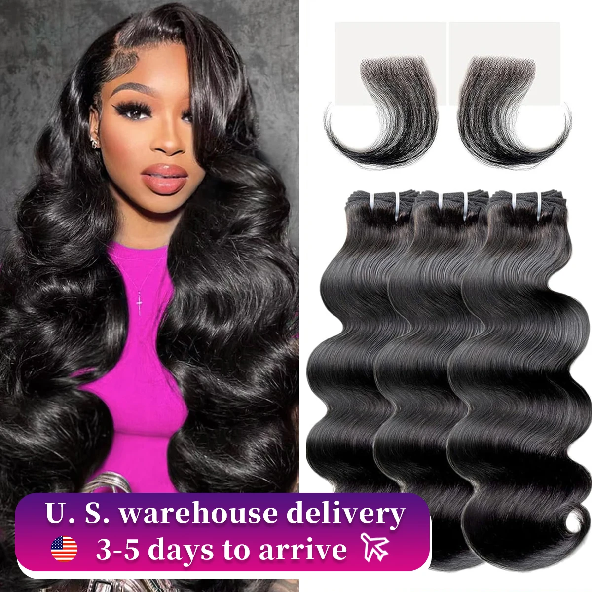 Body Wave Bundles Brazilian Hair Weave Bundles 3/4 PCS Raw Human Hair Bundles Deal Remy Hair Extensions Bundles And Baby Hair