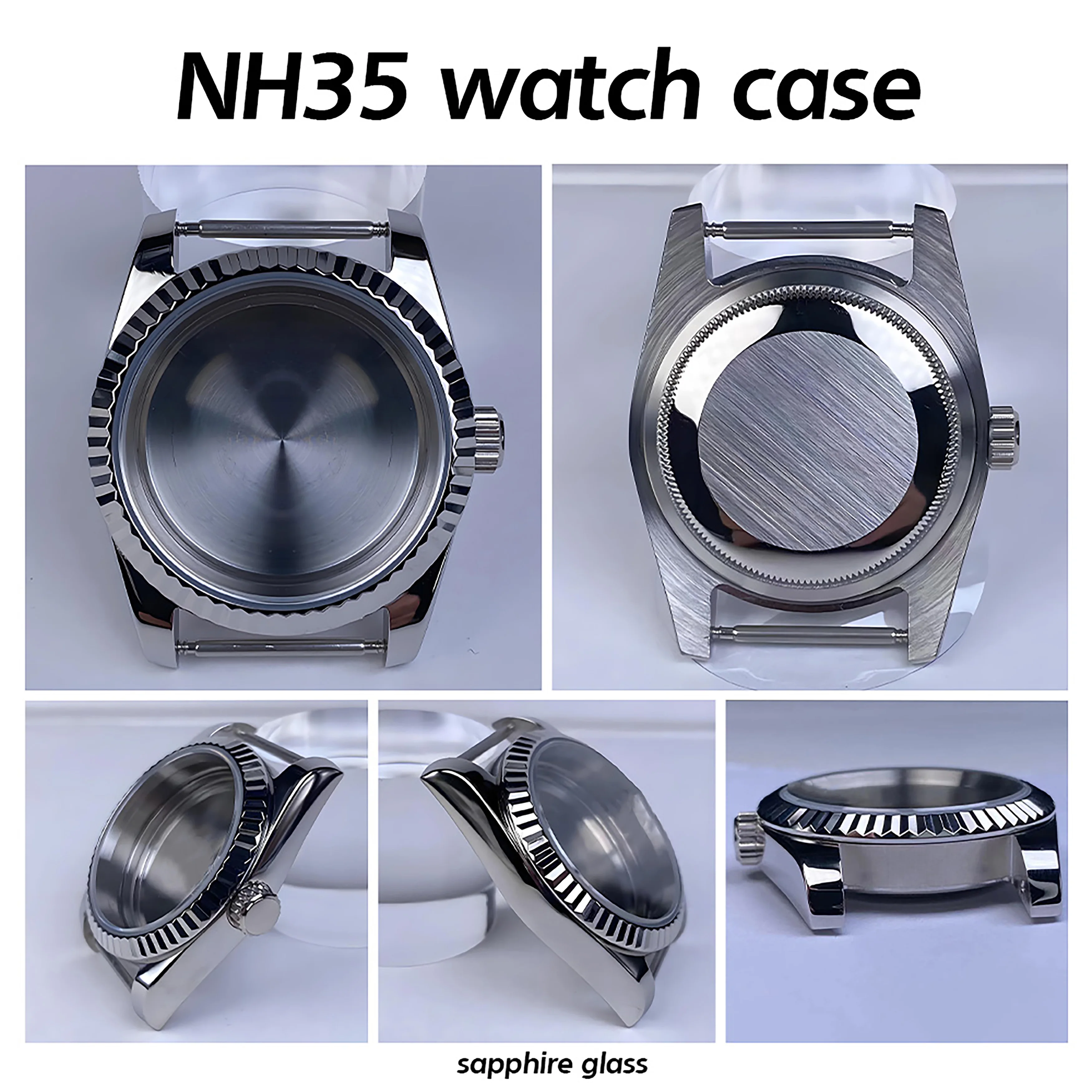 NH35 case 36mm/39mm Gear Bezel High Quality Sapphire Glass Stainless Steer case for NH34 NH35 NH36 Watch Case Movement